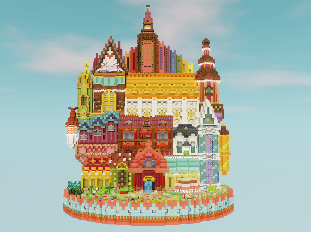 魔法のお城を作る : みゅーずのマイクラ