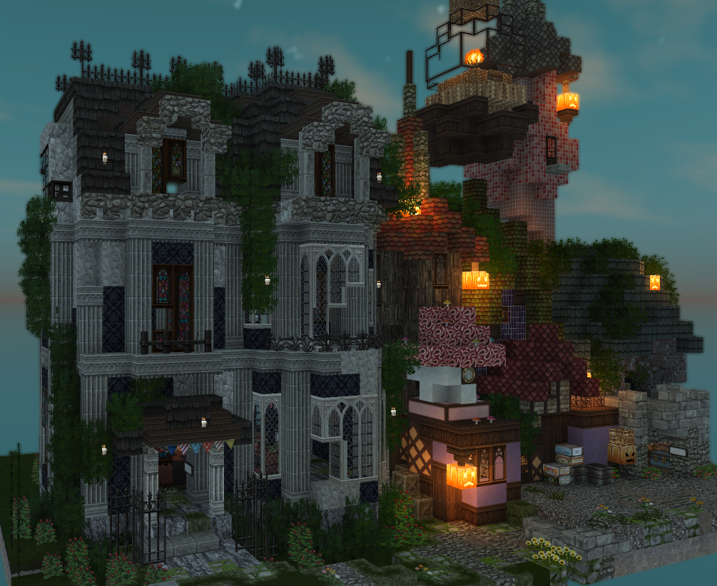 はやな鯖でハロウィン建築をする みゅーずのマイクラ