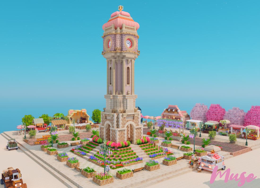 チュリニア島の市街地を作る 2 みゅーずのマイクラ