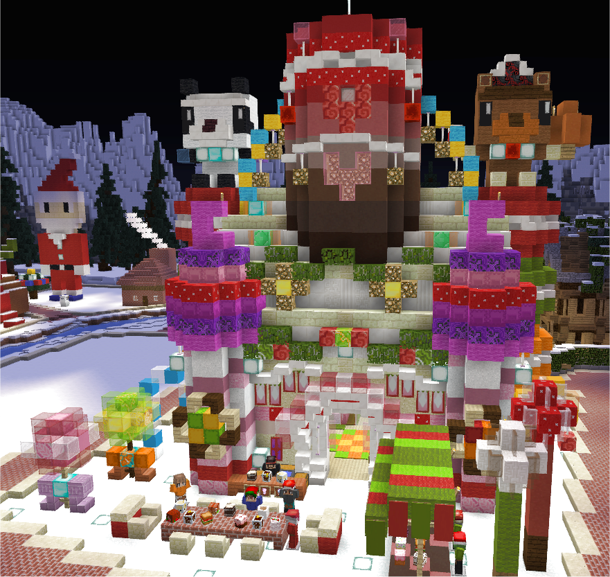 バニラ大陸のクリスマス建築イベントに参加する みゅーずのマイクラ