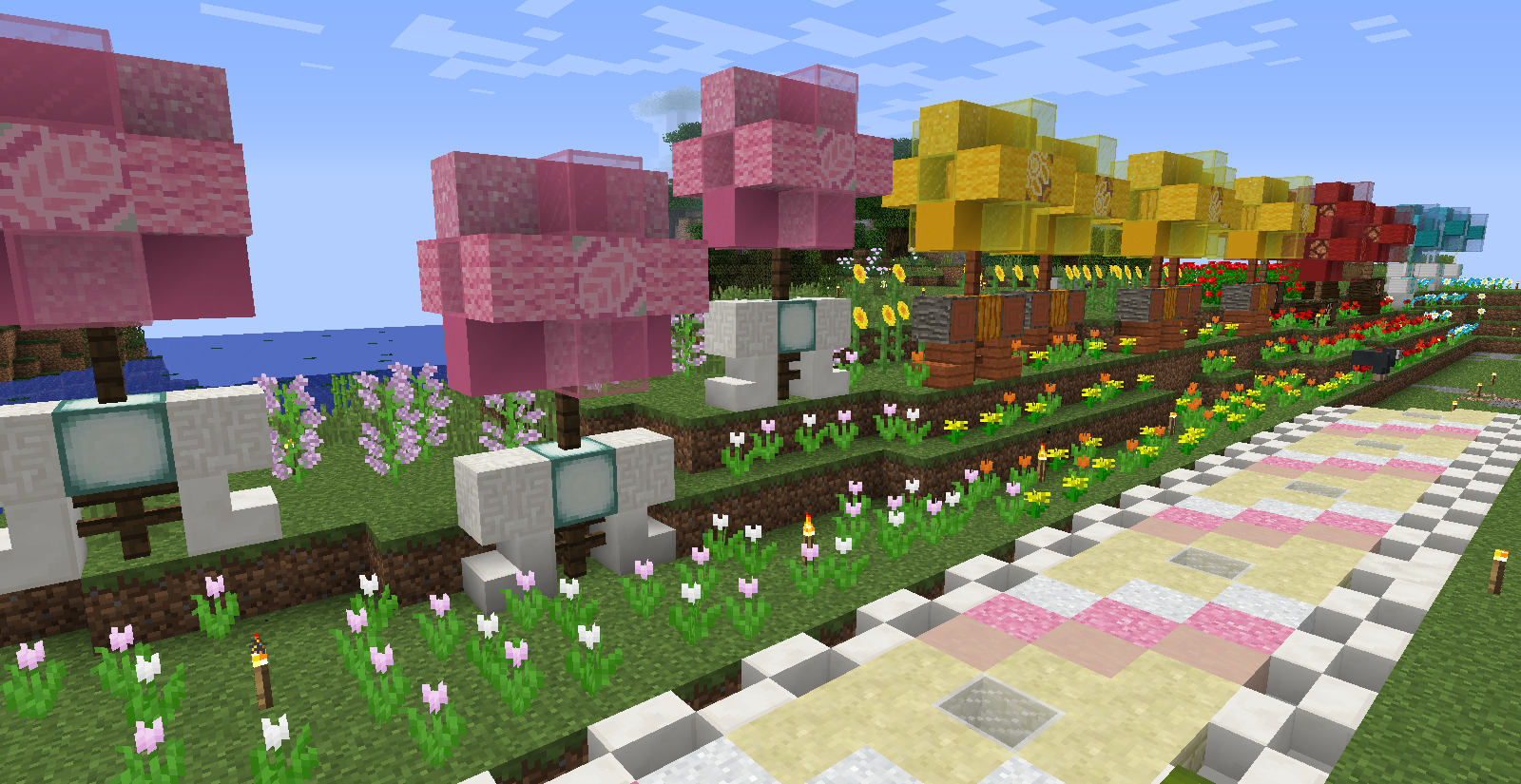 みゅーず村に花を植える みゅーずのマイクラ みゅーず村に花を植える みゅーずのマイクラ