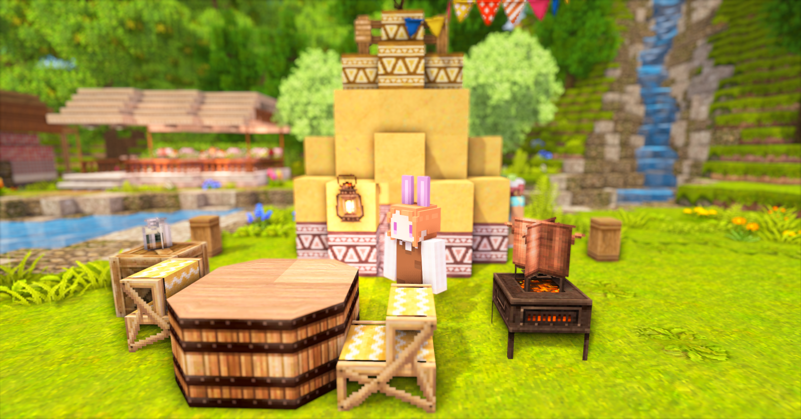 チュリニア島にキャンプ場とロッジを作る みゅーずのマイクラ