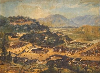 08八木彩霞《天保頃の道後風景》