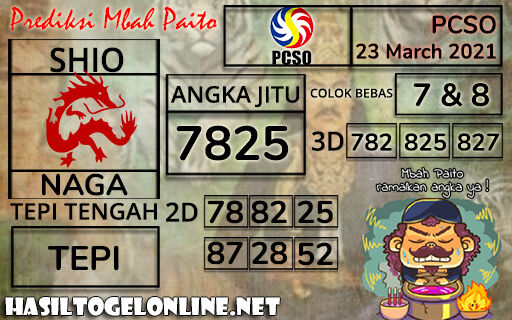 Prediksi Togel Pcso 23 Maret 2021 Museumtoto Agen Togel Online