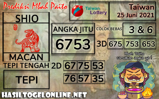 Prediksi Togel Taiwan 25 Juni 2021 Museumtoto Agen Togel Online