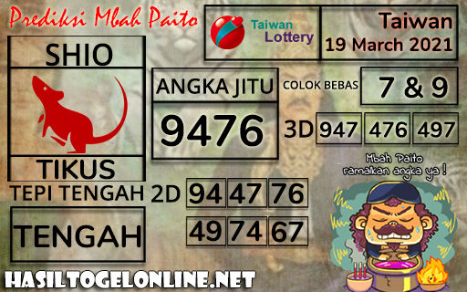Prediksi Togel Taiwan 19 Maret 2021 Museumtoto Agen Togel Online