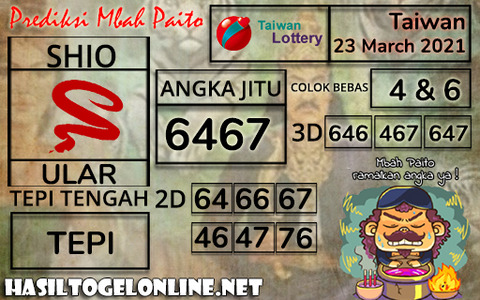 Prediksi Togel Taiwan 23 Maret 2021 Museumtoto Agen Togel Online
