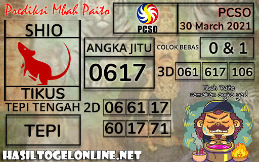 Prediksi Togel Pcso 30 Maret 2021 Museumtoto Agen Togel Online