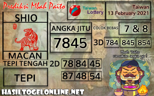 Prediksi Togel Taiwan 13 February 2021 Museumtoto Agen Togel Online