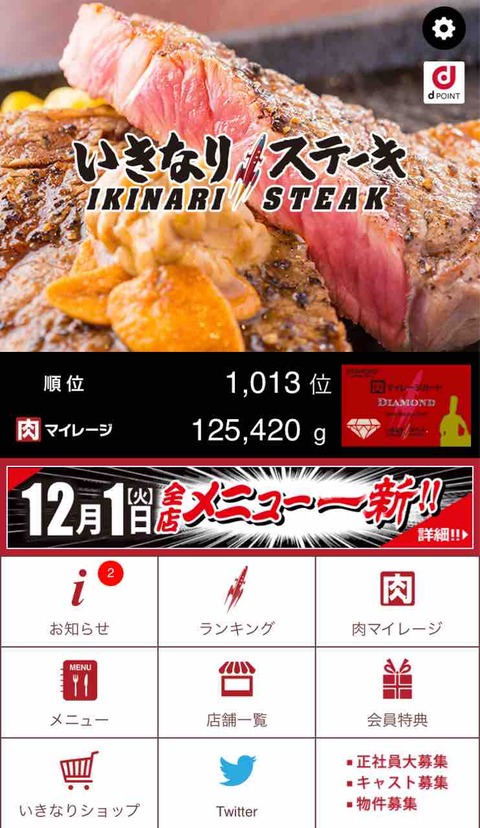 マイレージシステム大改悪でさよなら いきなり ステーキ はっちの蒸し豚