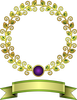 植物金枠金リボン(背景透過)