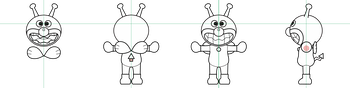 ばいきんまん三面図
