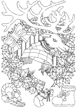 クリスマスカード用イラスト(トナカイ)