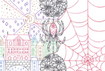 0072夜の蜘蛛a(線画)