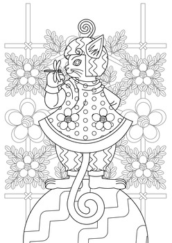 無料塗り絵用線画(スイカマン猫)