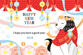 2018ǯǯǯ̵ƥץ졼ȡFLORAL DOG HAPPY NEW YEAR˰ǯ