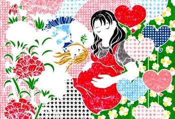 0079e母の日の妊婦と天使 効果