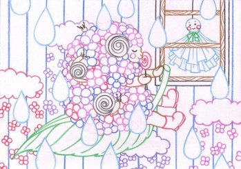 0063紫陽花羊a(線画)