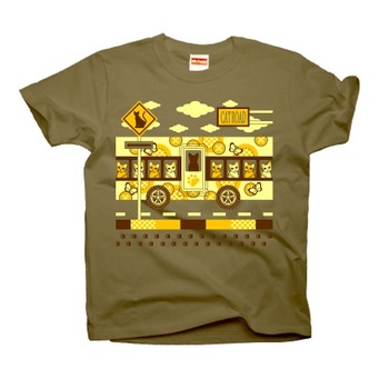 CAT ROAD AND CAT BUS Tシャツ黄色2