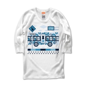 CAT ROAD AND CAT BUS Tシャツ青2