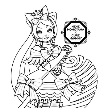 キュアニャミー桃山ねね ぬりえ用線画