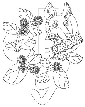無料塗り絵用線画(DOG!)