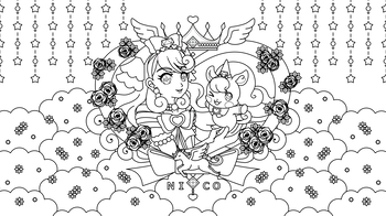 ニコ様 動物態&人間態(わんだふるぷりきゅあ!)※二次創作ぬりえ
