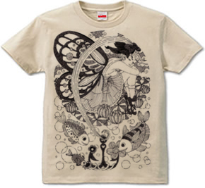 「魚釣り少女」T-shirt (半袖Tシャツ) \1,680- (Taxin \1,764- )