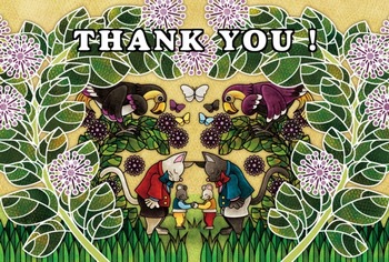 サンキューカード(Thank You Card)イラストはがきサイズ