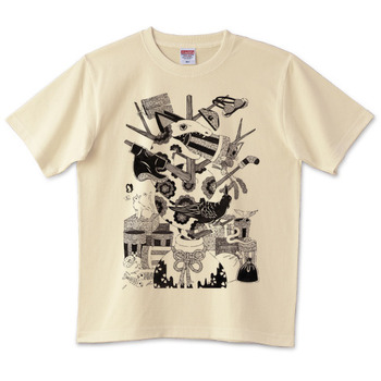 蛇のゴミ捨て場ペン画