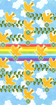 【壁紙】「RAINBOW&ORANGEBIRD(゚∈゚)」iPhone5/5s/5c用壁紙(iOS7用744×1392PNG)