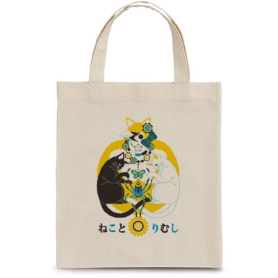 「ねことりむし」お手軽トート handy tote bag