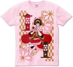 花魁と行灯(Oiran and Andon)Tシャツ