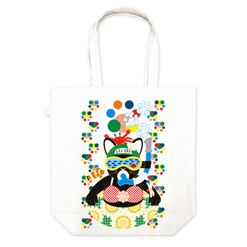 夏の海水浴猫カラフル(Sea bathing cat in summer colorful)
