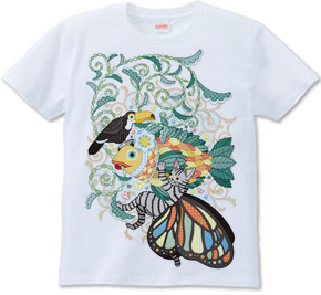 植物魚と猫蝶とオニオオハシ(リメイク)