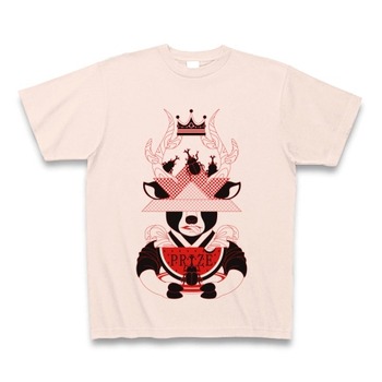 カブトムシと西瓜(BEETLE AND WATERMELON) Tシャツ (ライトピンク)