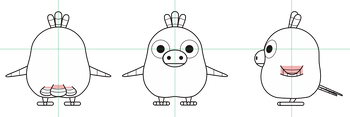 アカイサユリ三面図