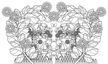 無料ぬりえ用線画(THANKYOUカード)