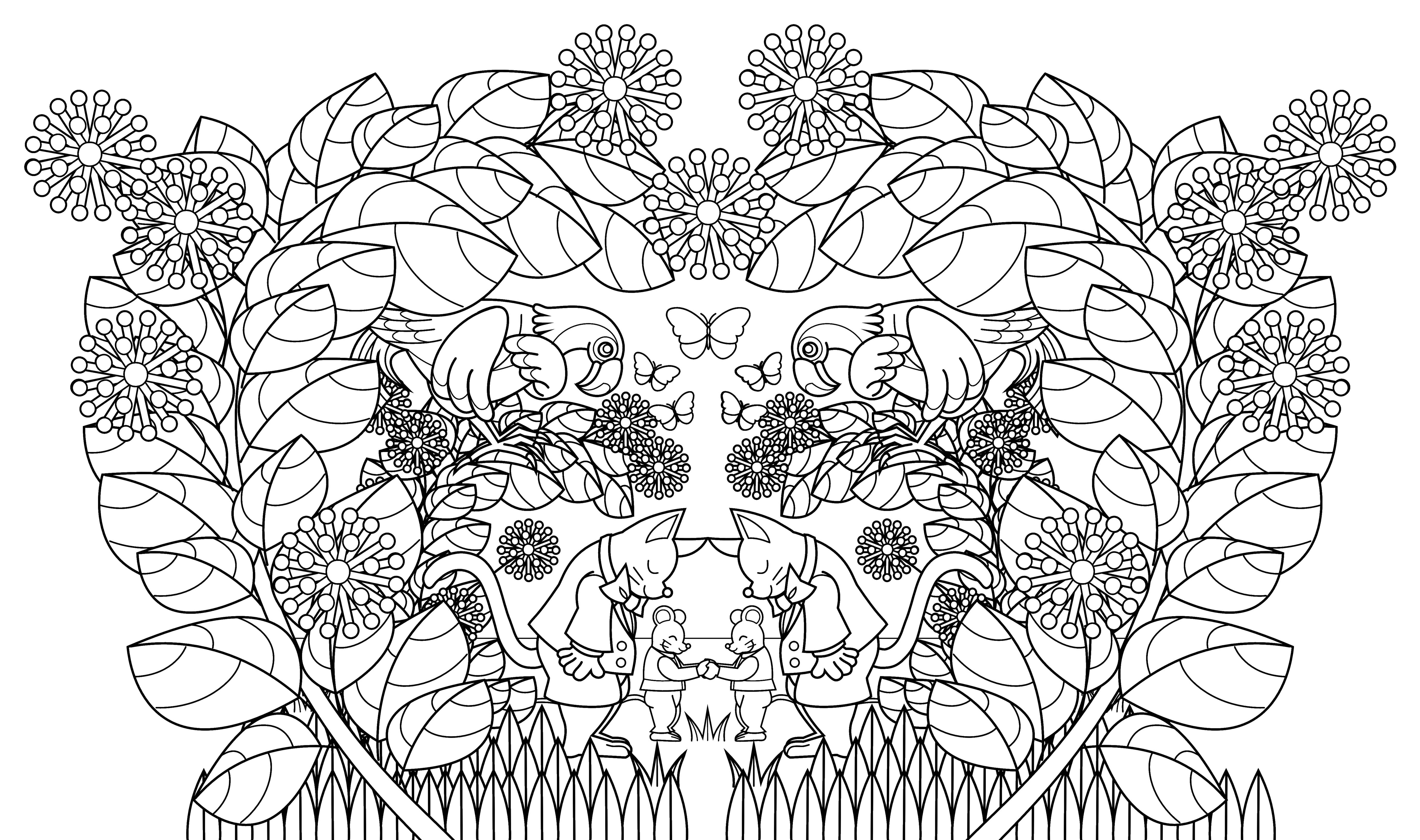 虫に捕まった猫:【2022年10月22日追加】無料塗り絵用線画イラスト（オリジナル＆二次創作）