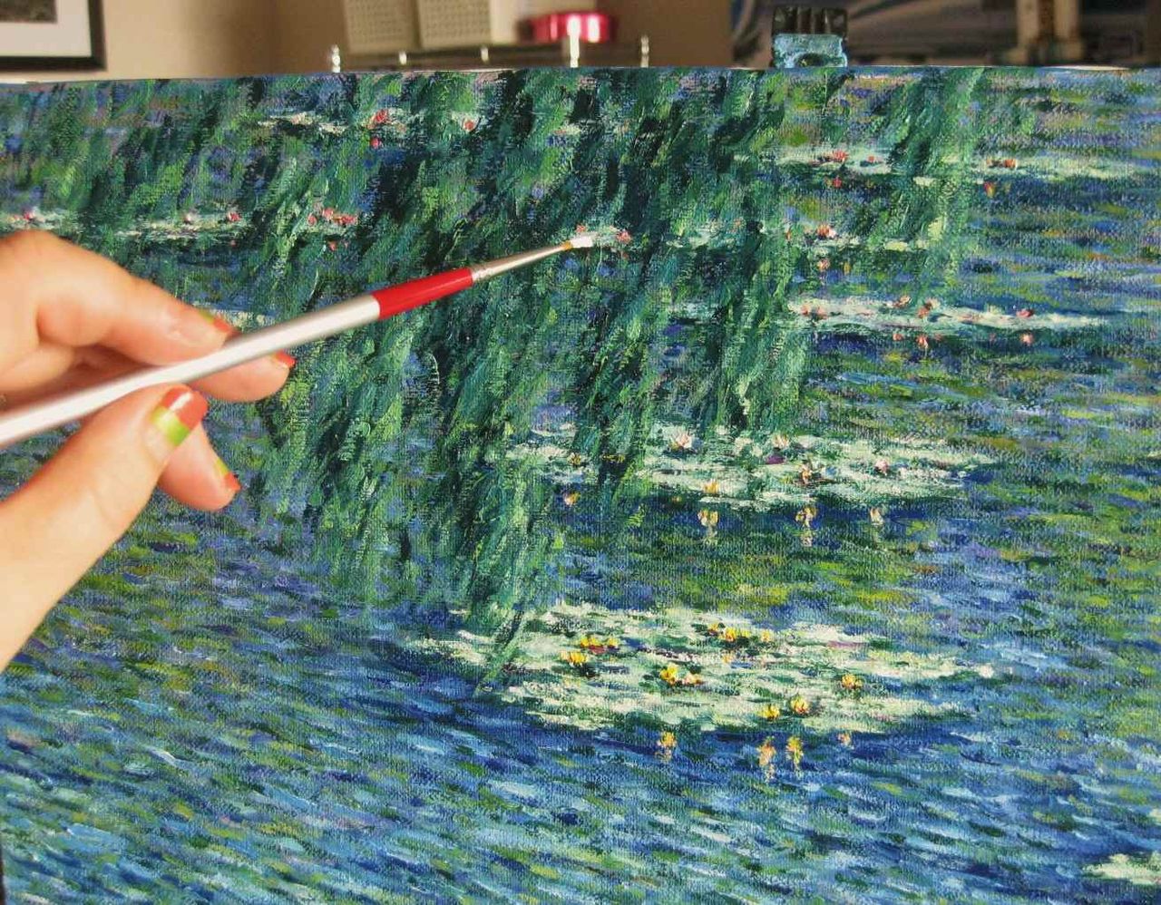 モネ「睡蓮の池」模写 気がかり