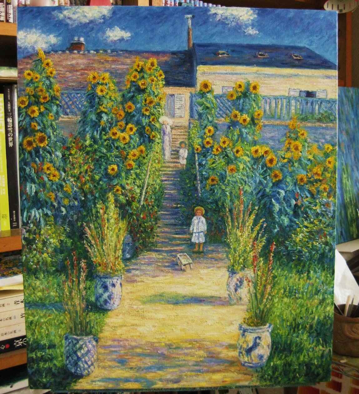 クロード モネ作 ヴェトウィユの画家の庭園 大 仕上げの加筆 つづき 印象派画家の勘違い New