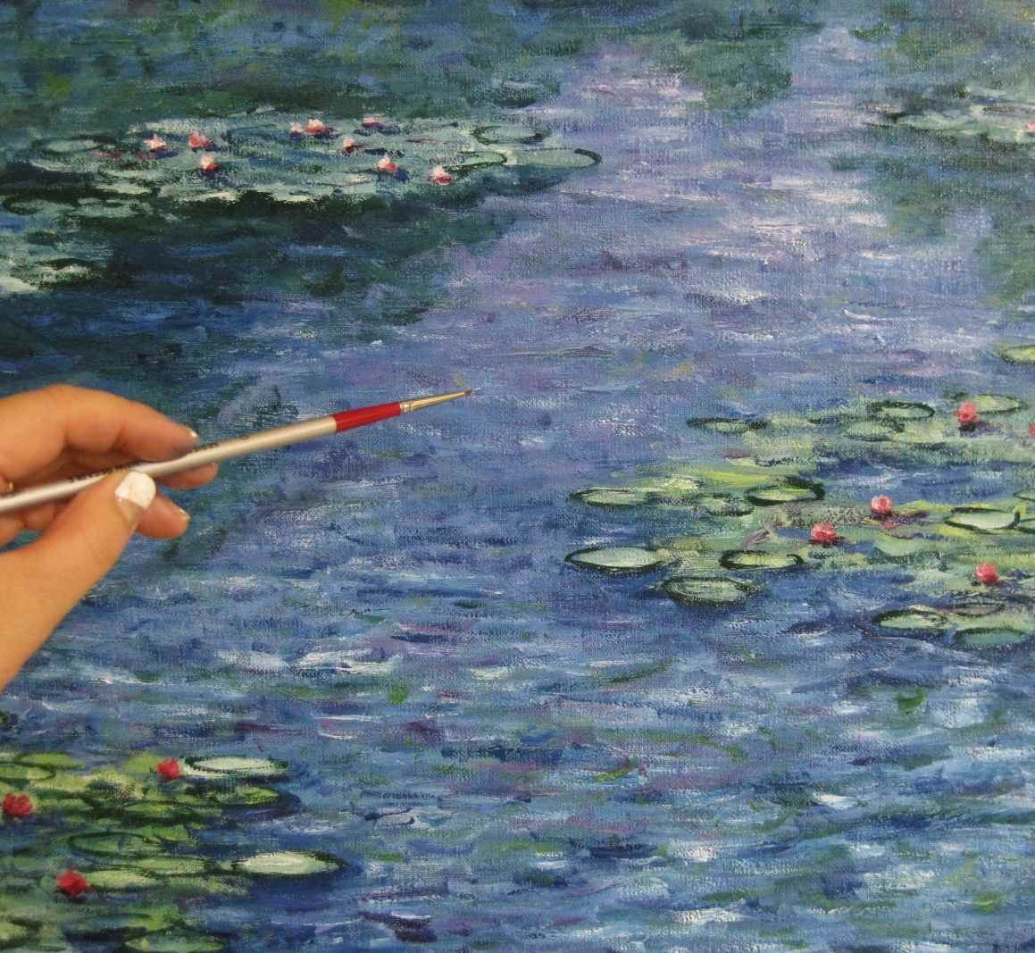作品 No 112 箱根 ポーラ美術館のモネの 睡蓮 の模写 花を描き始める 印象派画家の勘違い New
