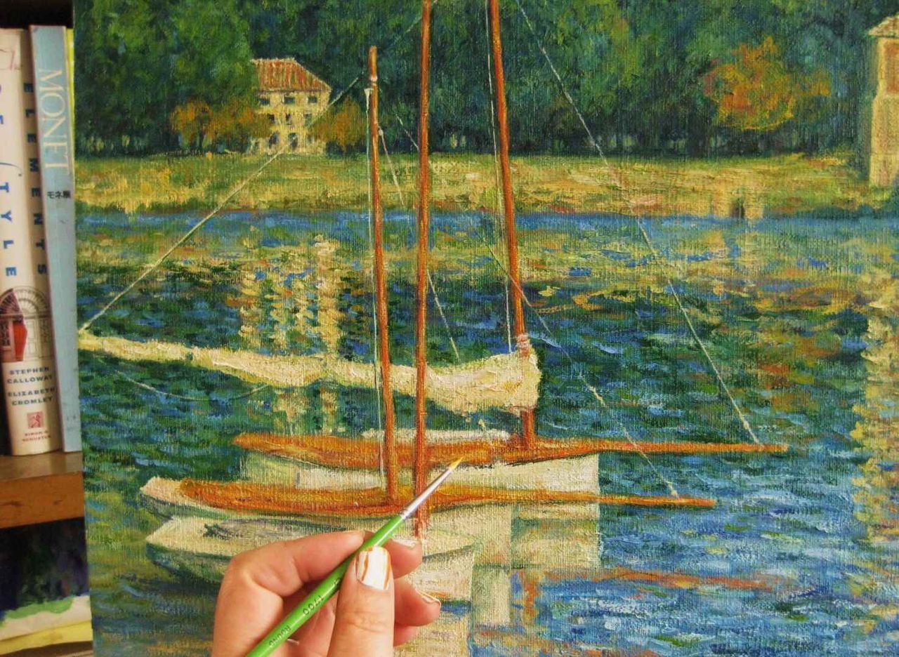 低価格の バリ島画家 ダナ作 モネ模写10 サイズ41.0×60.6センチ