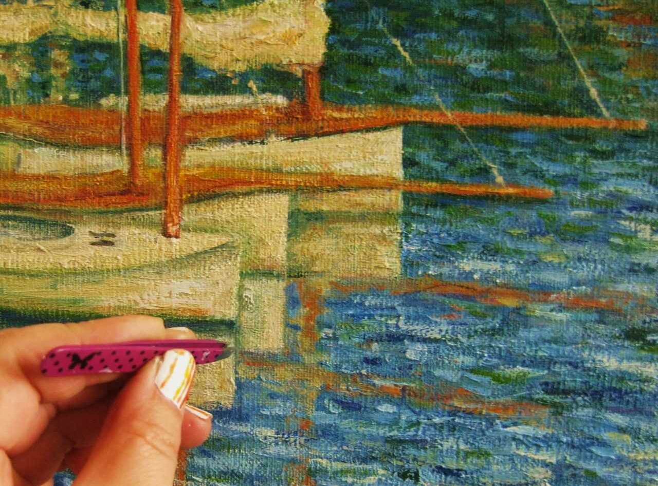 93%以上節約 配送時剥がれ有 バリ島画家 ダナ作 モネ模写8 サイズ41.0