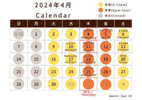 [info] monthly schedule April 2024