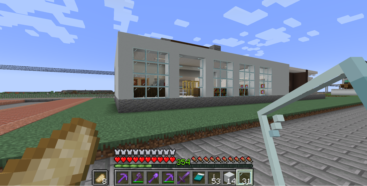 Minecraft プレイ日記 84 アパート1階外装仕上げ Motley Notes