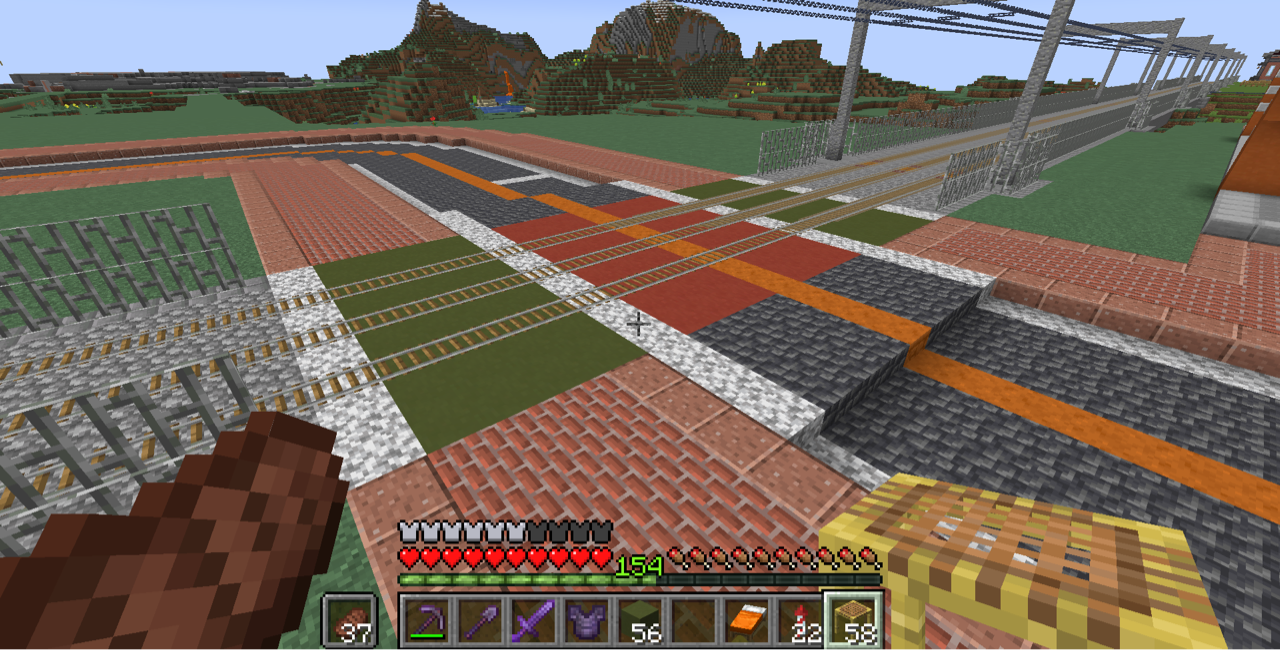 Minecraft プレイ日記 #152 〜踏切を作る : motley notes