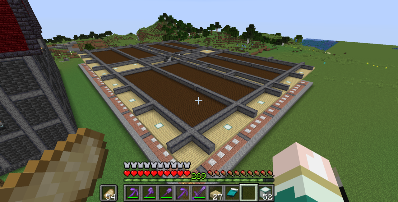 Minecraft プレイ日記 23 スイカ畑1階完成 Motley Notes