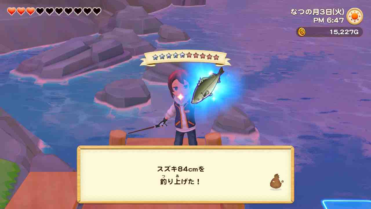 牧場物語 オリーブタウンと希望の大地 プレイ日記 38 スズキは大物 Motley Notes 牧場物語 オリーブタウンと希望の大地 プレイ日記 38 スズキは大物 Motley Notes