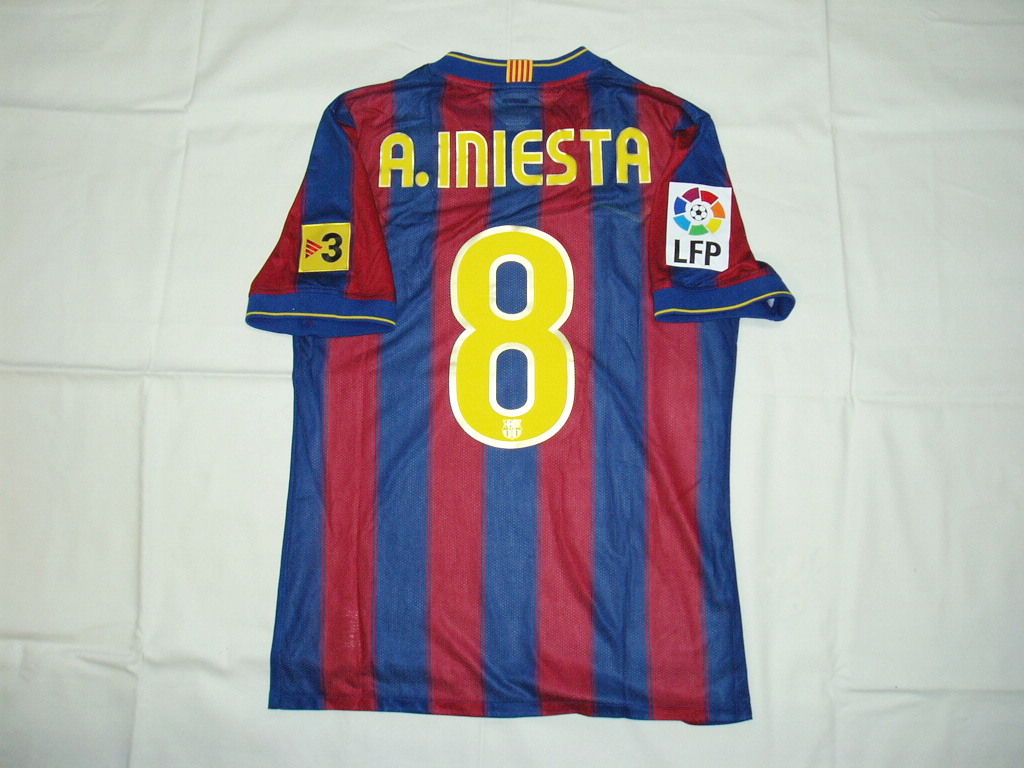 Iniesta Barcelona H 09 10 Matchworn Shirt Matchwornshirtscollection
